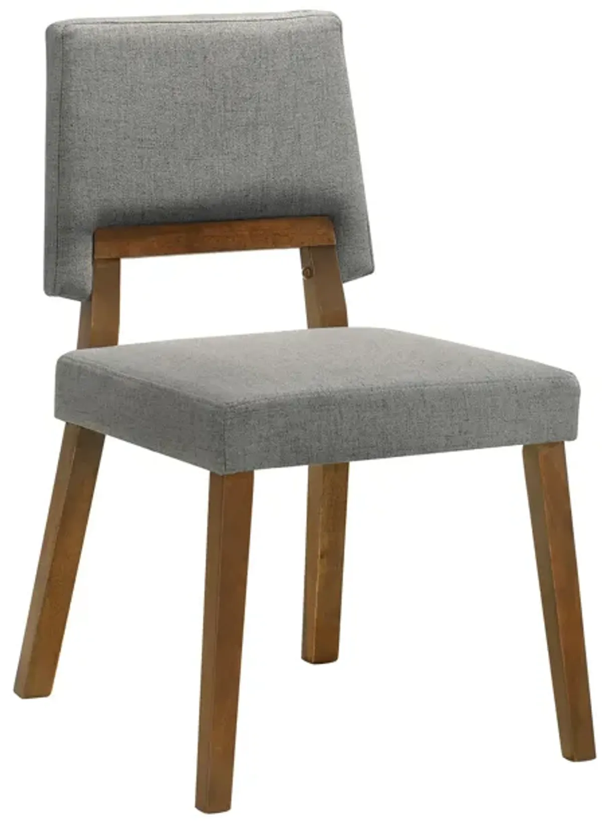 Yumi 6 Piece Dining Table Set, Chairs, Bench, Gray Fabric, Wood Brown - Benzara
