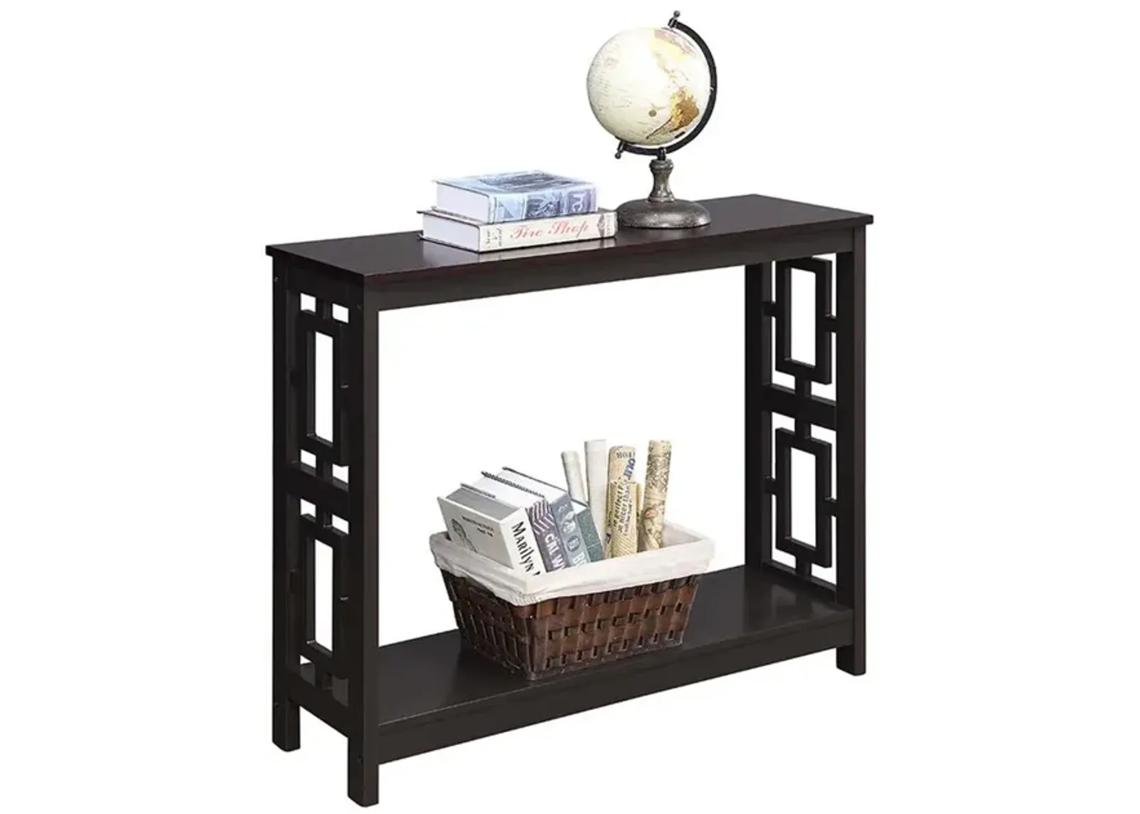 Convenience Concepts Town Square Console Table with Shelf, Espresso