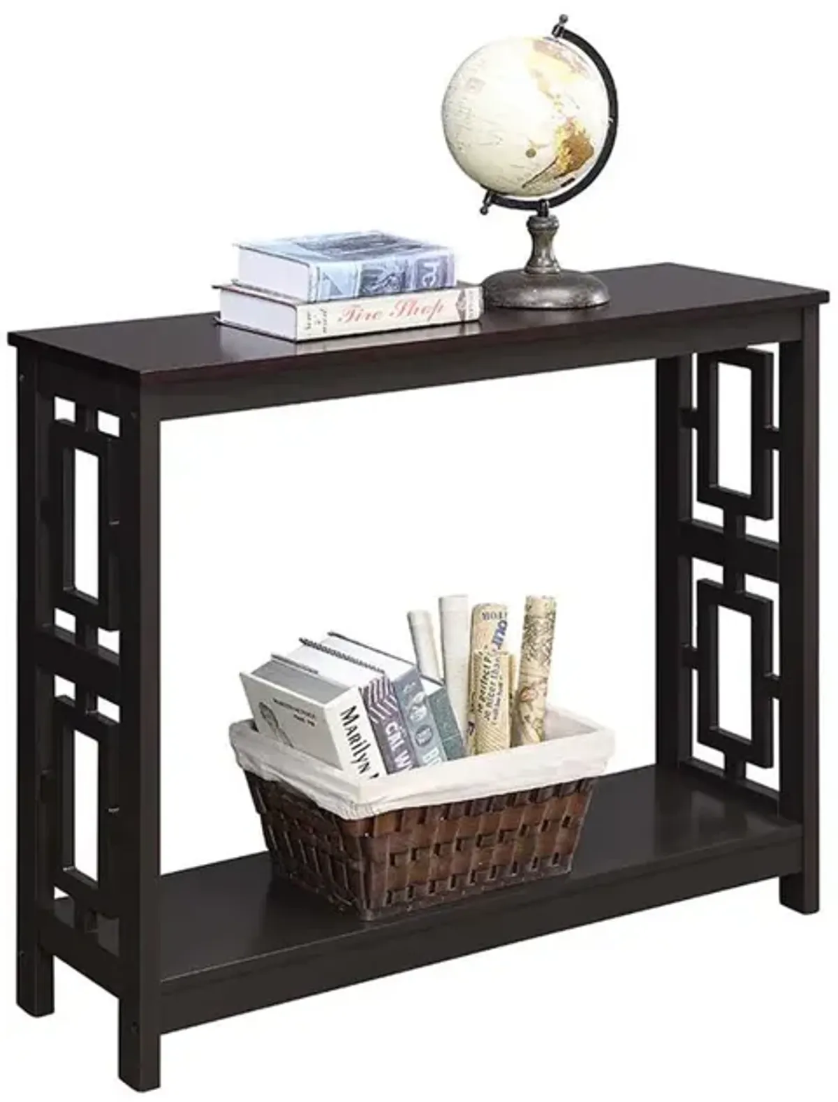 Convenience Concepts Town Square Console Table with Shelf, Espresso