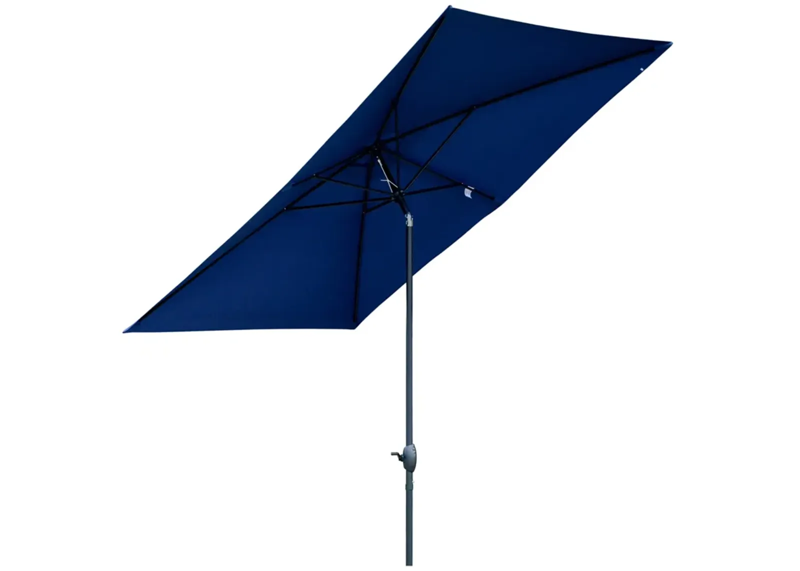 Blue Rectangular Shade: 6.6x10ft Patio Umbrella with Crank