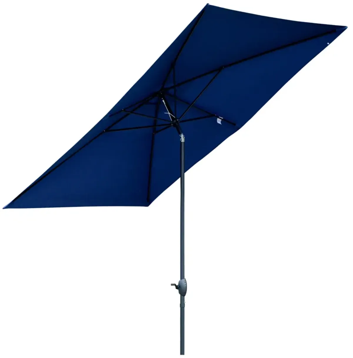 Blue Rectangular Shade: 6.6x10ft Patio Umbrella with Crank