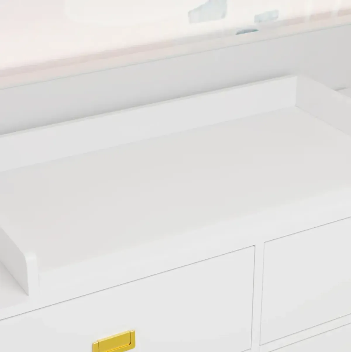 6-Drawer White Wooden Chest of Drawers Storage Dresser Freestanding Cabinet 45.1 in. W x 18.9 in. D x 30.1 in. H