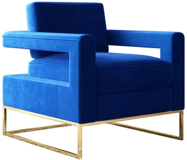 Streamdale Modern Velvet Accent Chair, Elegant Armchair With Stainless Steel Base