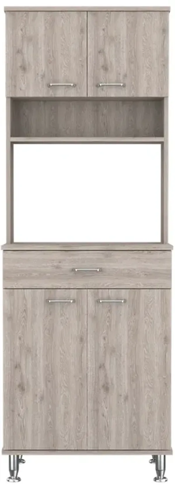 Canyon 4 Door 1Drawer 2 Piece Kitchen Set, Pantry And Functional Table Light Gray