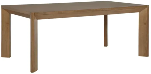 Rune Dining Table, Minimalist Rectangular Brown Hardwood 72 Inch - Benzara