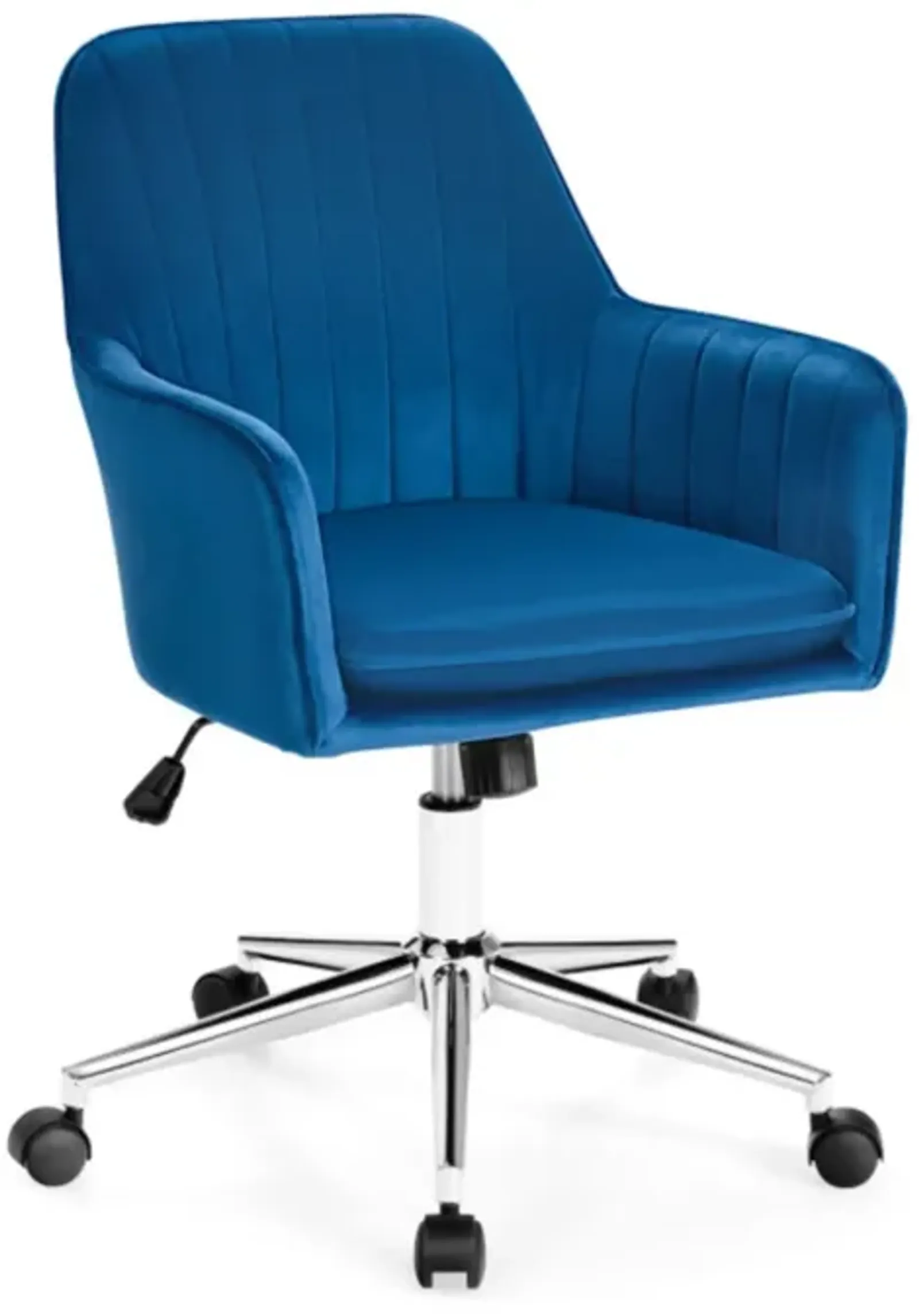 Hivvago Velvet Accent Office Armchair with Adjustable Swivel and Removable Cushion