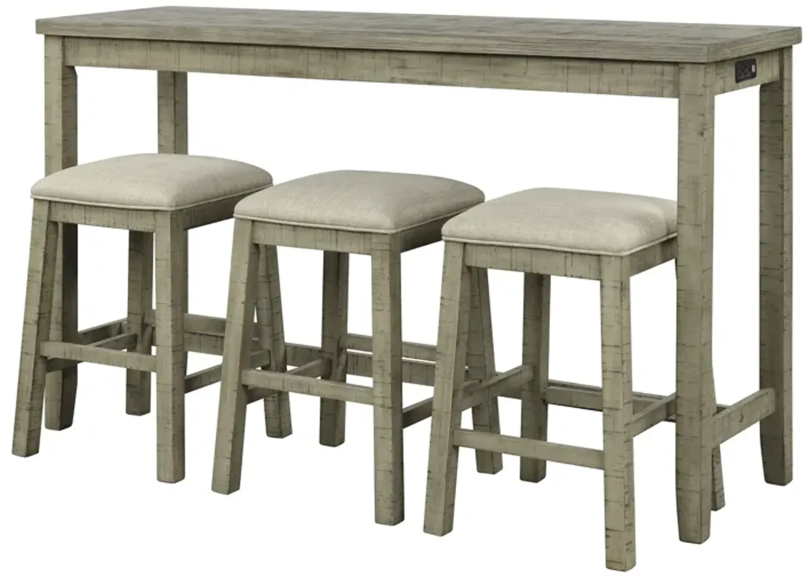 Merax Rustic Bar Dining Set with Socket