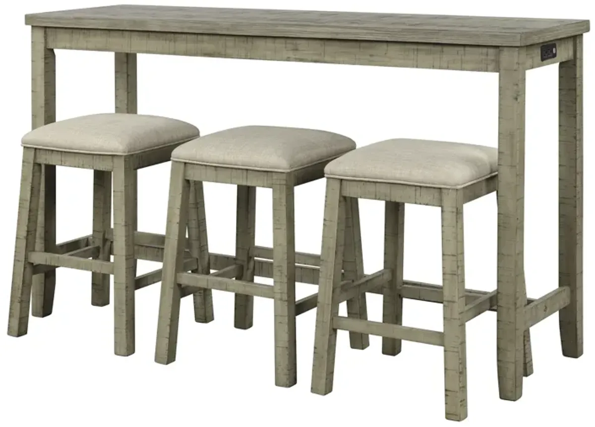 Merax Rustic Bar Dining Set with Socket