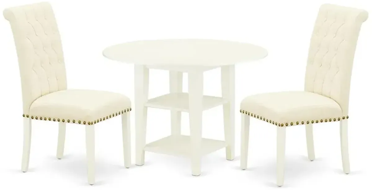 Dining Room Set Linen White, SUBR3-LWH-02