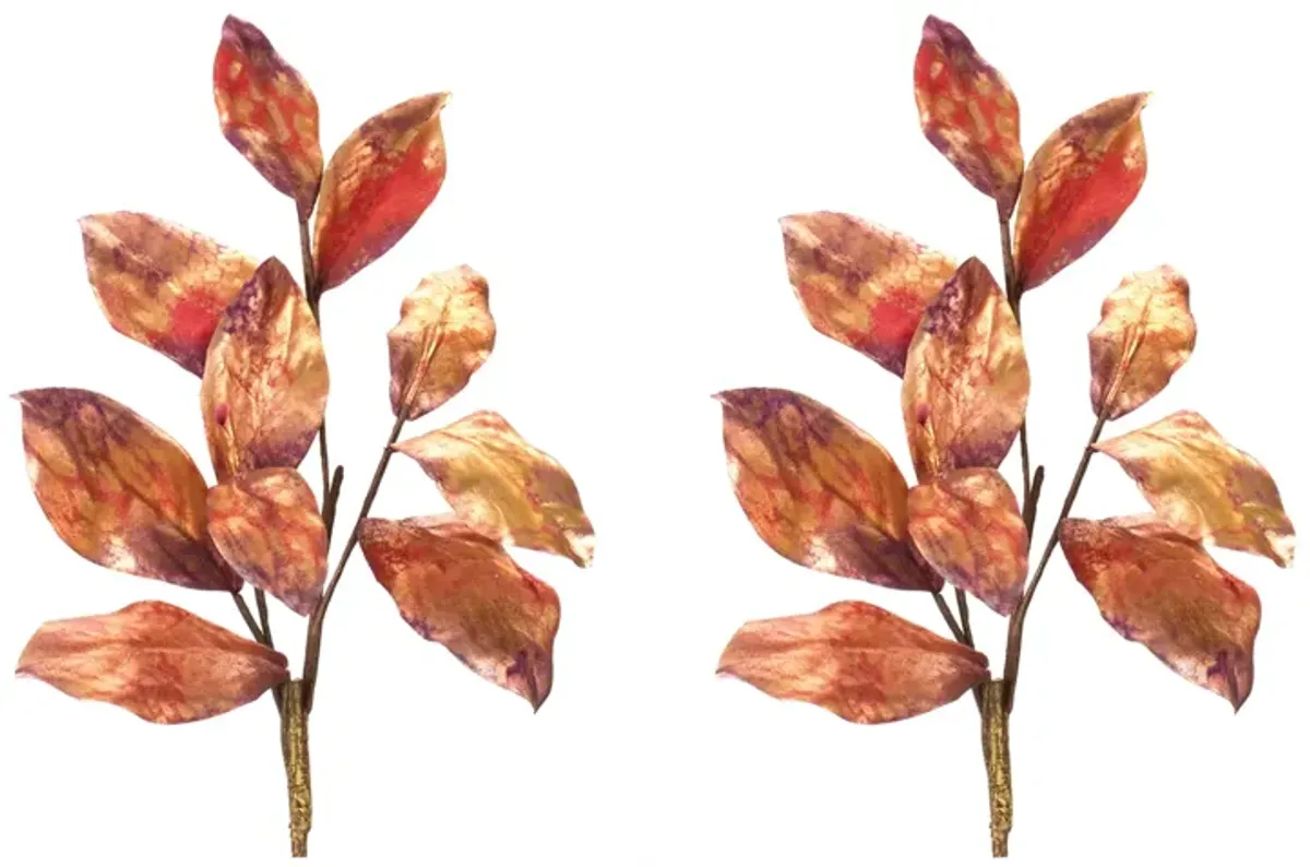 Set of 2 Metallic Harvest Leaf Sprays - Ideal for Seasonal Arrangements