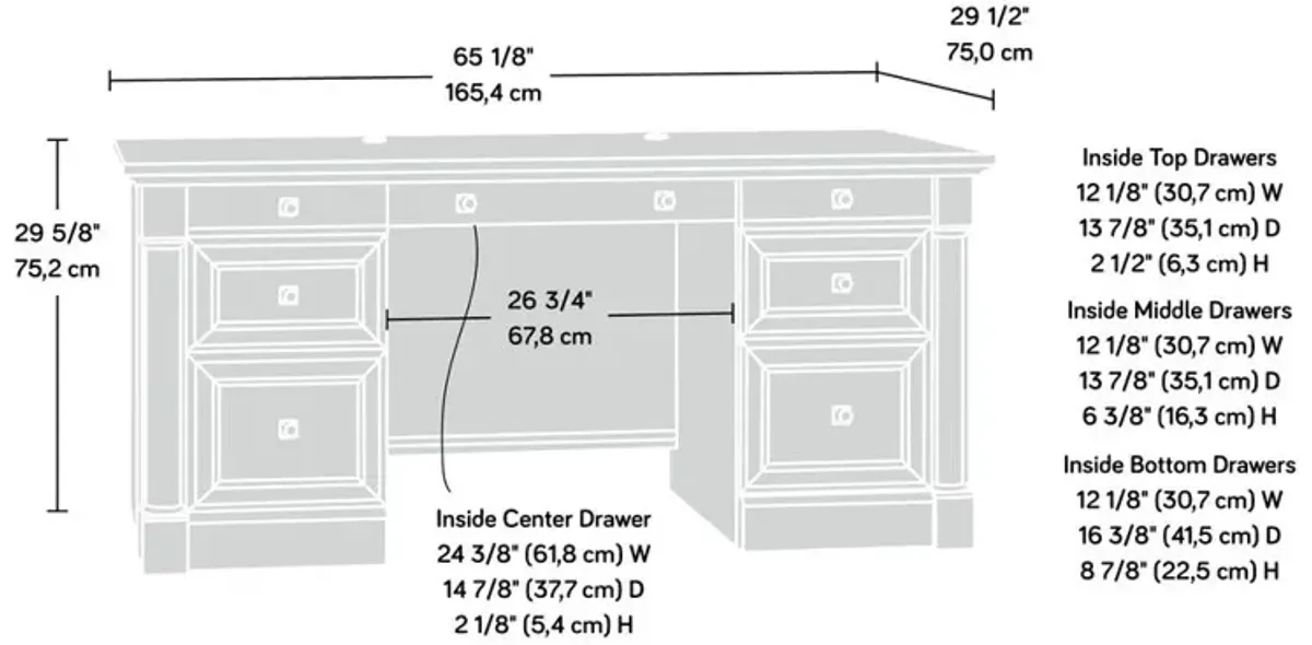 Sauder Palladia Executive Desk