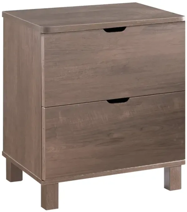 Hazelnut Nightstand with 2 Drawers