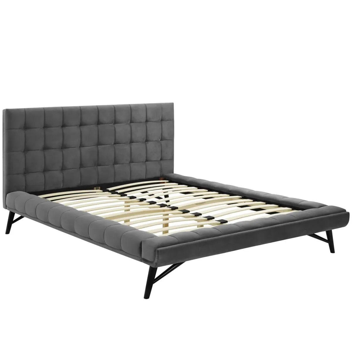 Modway - Julia Queen Biscuit Tufted Performance Velvet Platform Bed