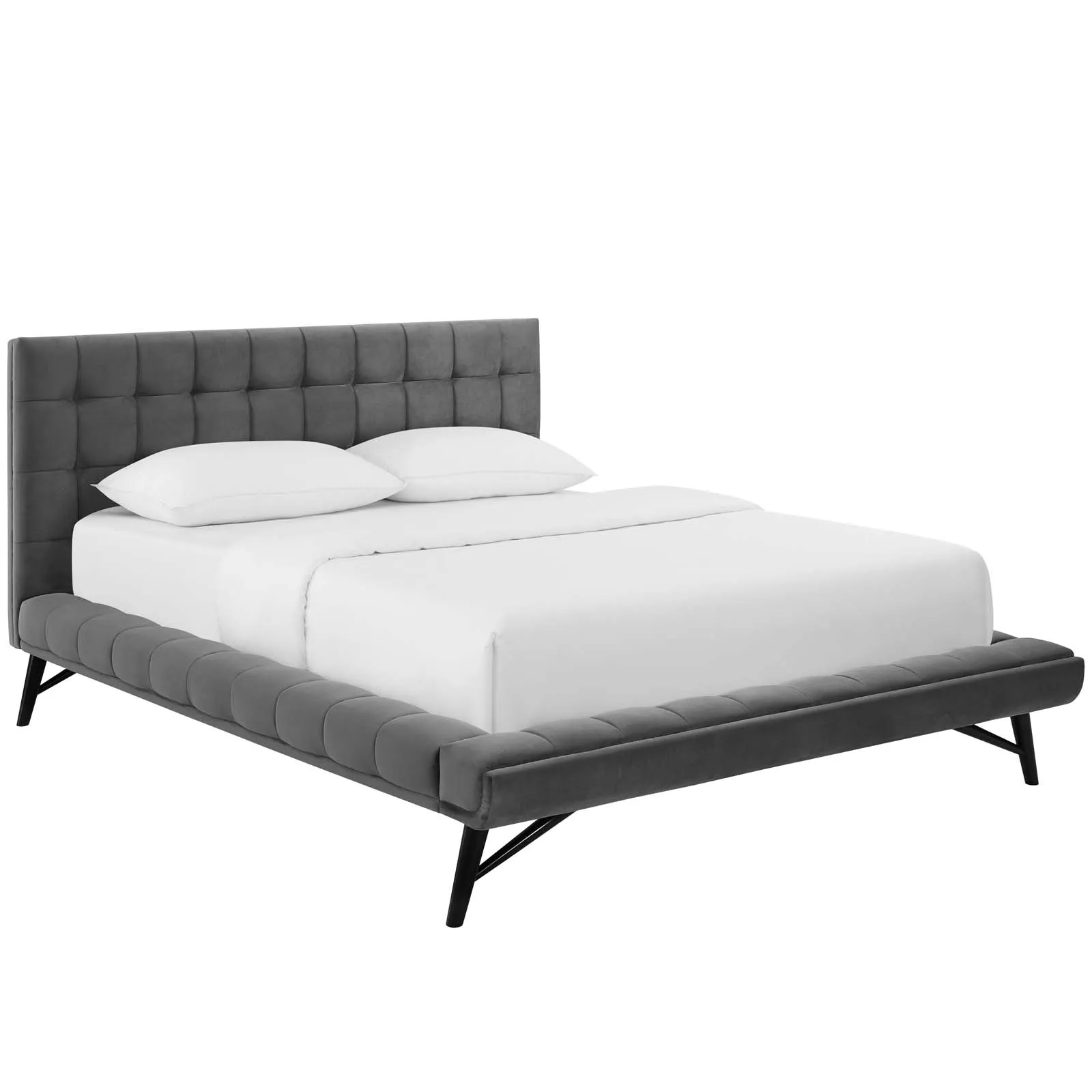 Modway - Julia Queen Biscuit Tufted Performance Velvet Platform Bed