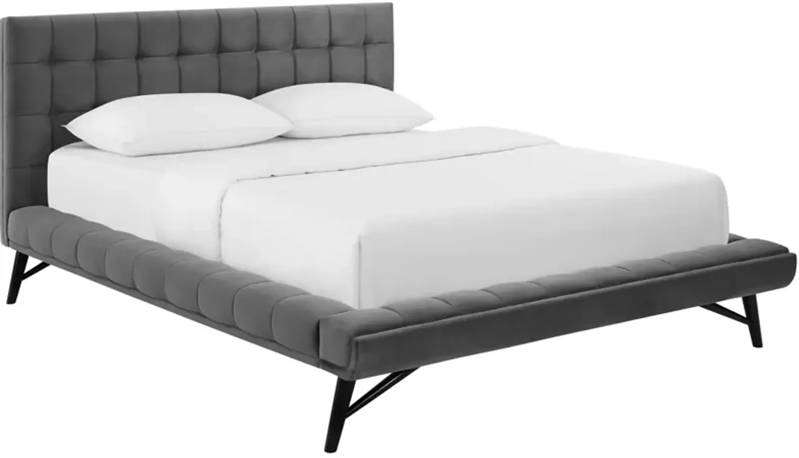 Modway - Julia Queen Biscuit Tufted Performance Velvet Platform Bed