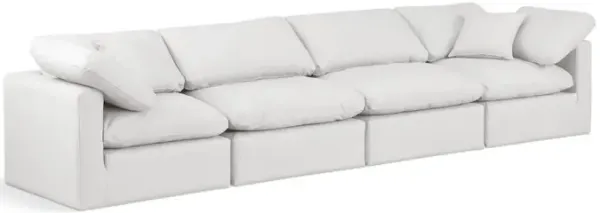 Meridian Furniture Indulge Cream Vegan Leather Modular Sofa