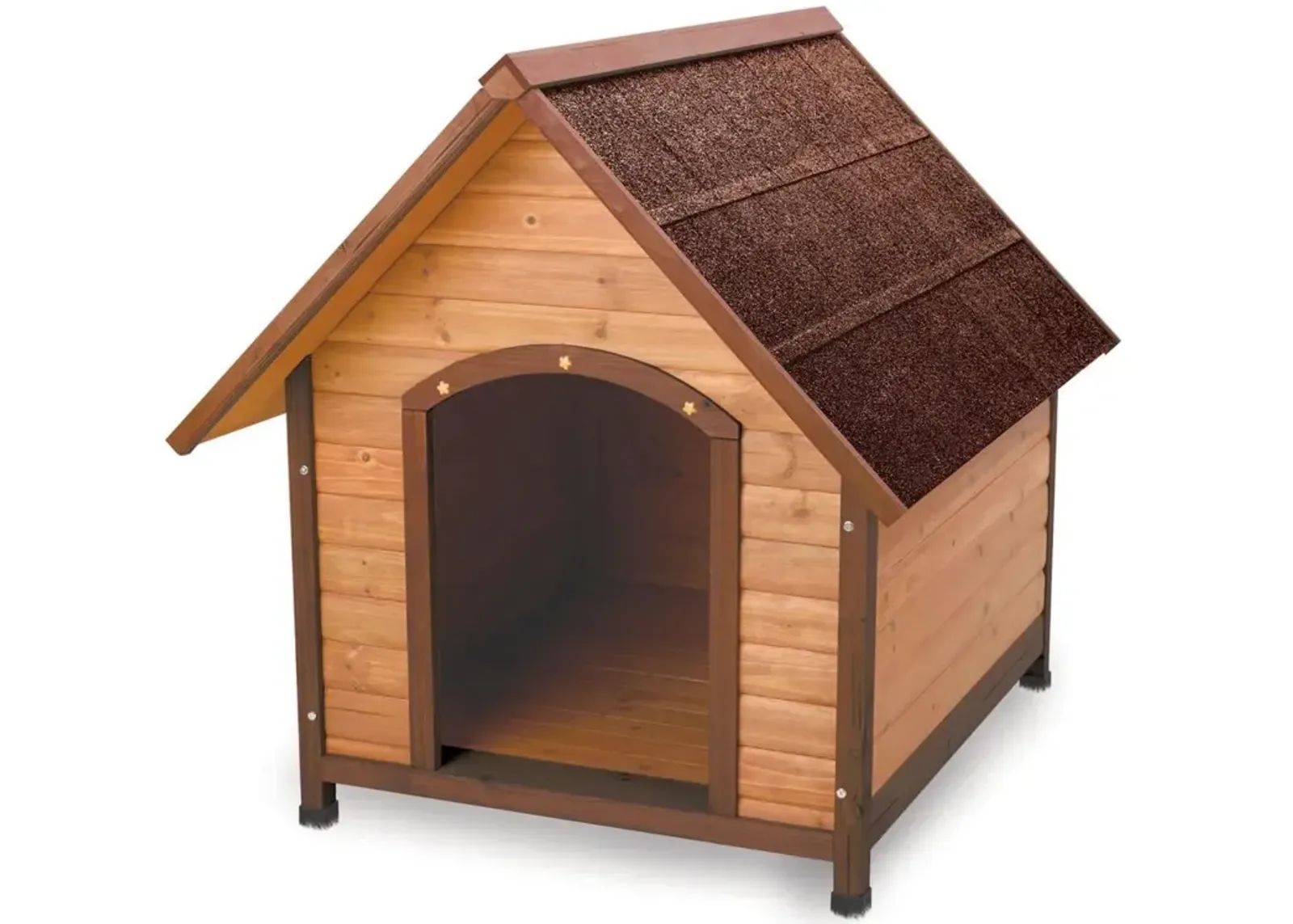 Medium 30-inch Solid Wood Dog House with Waterproof Shingle Roof