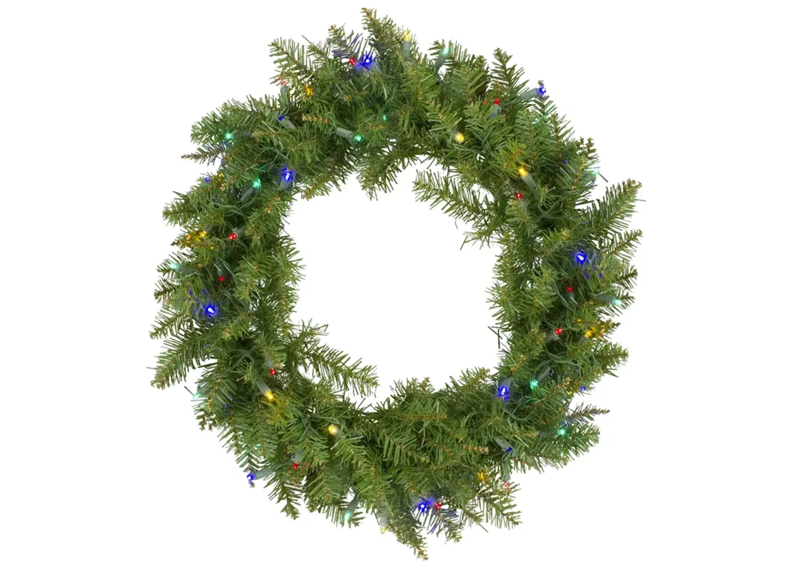 24" Pre-Lit Northern Pine Artificial Multi-Color LED Lights Christmas Wreath