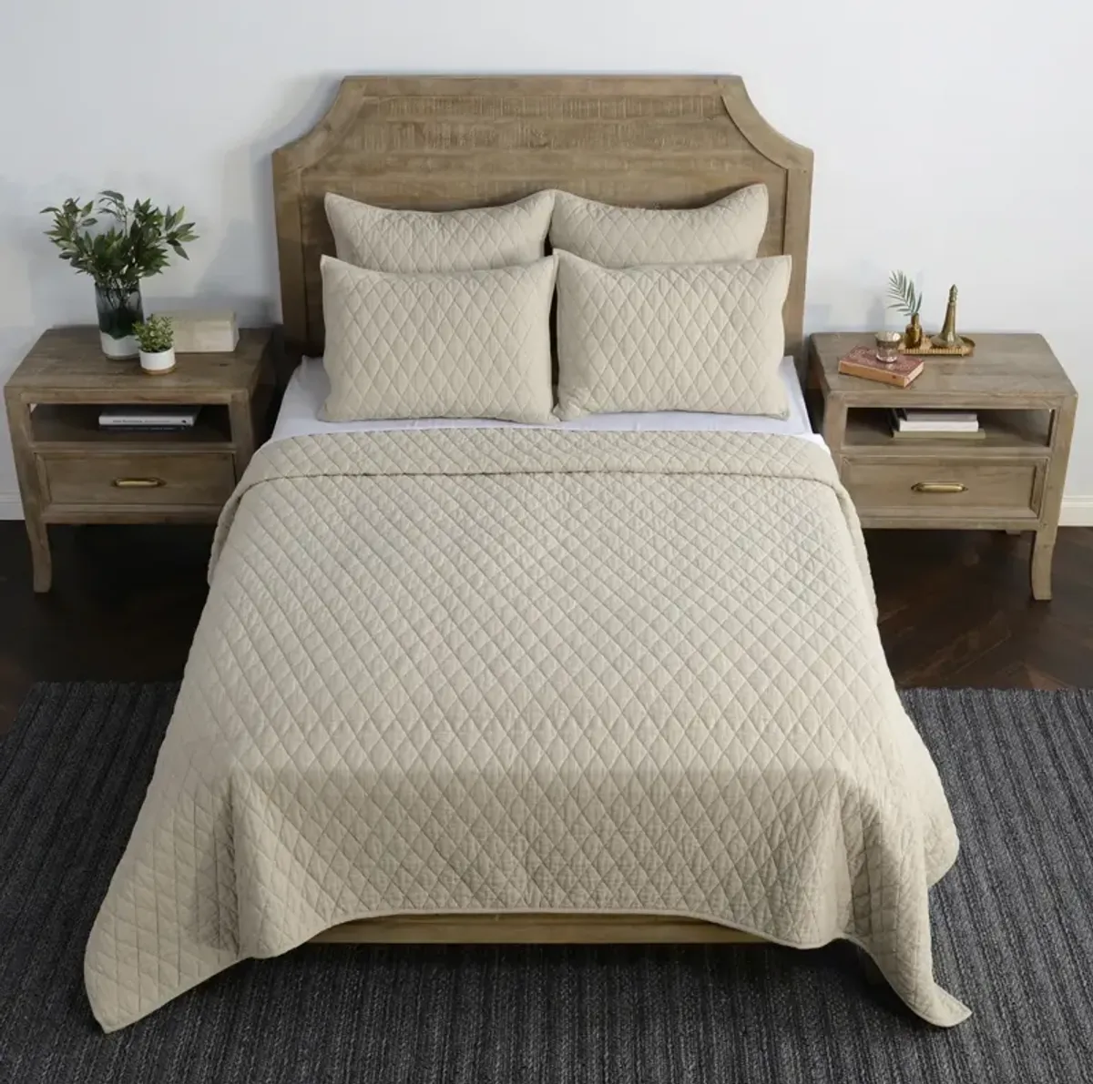 Lana Natural 4-Piece King Quilt Set