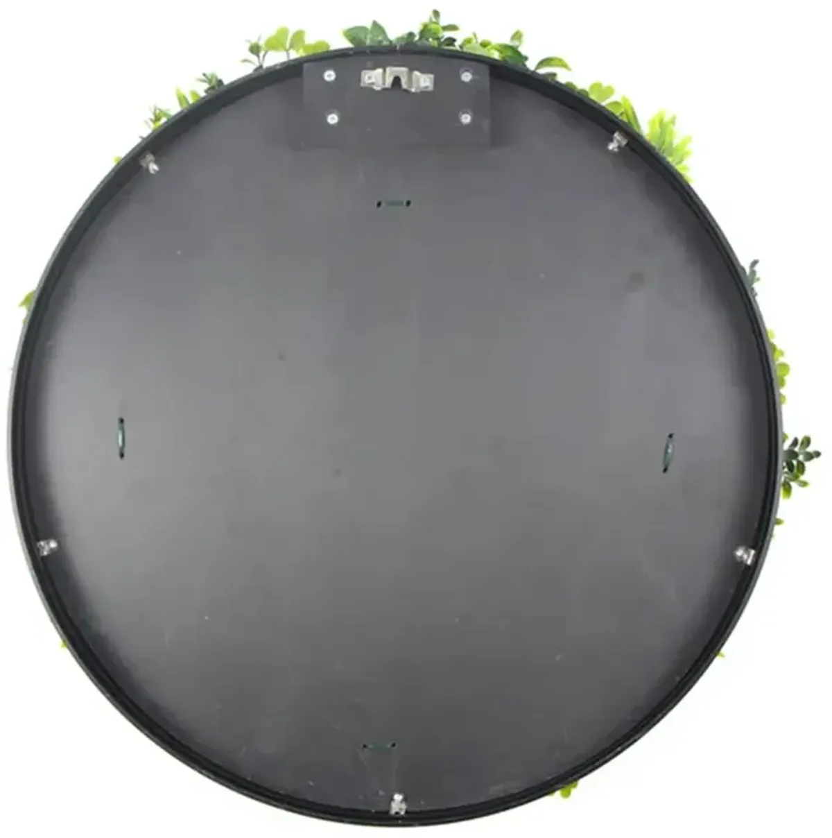 Slimline Flowering White Artificial Green Wall Disc UV Resistant 40" (White Frame Wall Art)