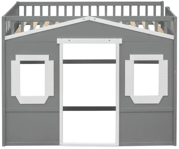 Whisen Elegant Design Twin Size House Loft Bed With Ladder