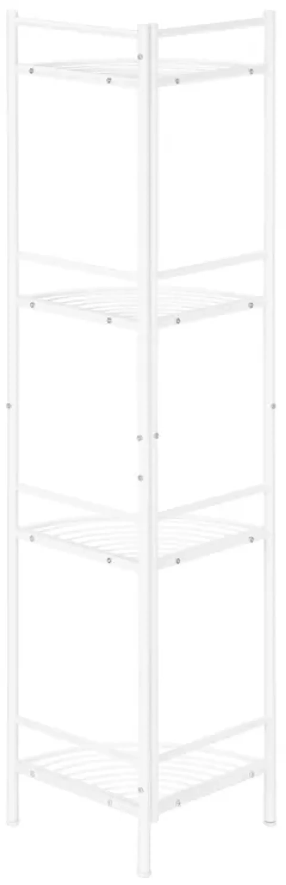 Monarch Specialties I 3626 Bookshelf, Bookcase, Etagere, Corner, 3 Tier, 58"H, Office, Bedroom, Metal, White, Contemporary, Modern