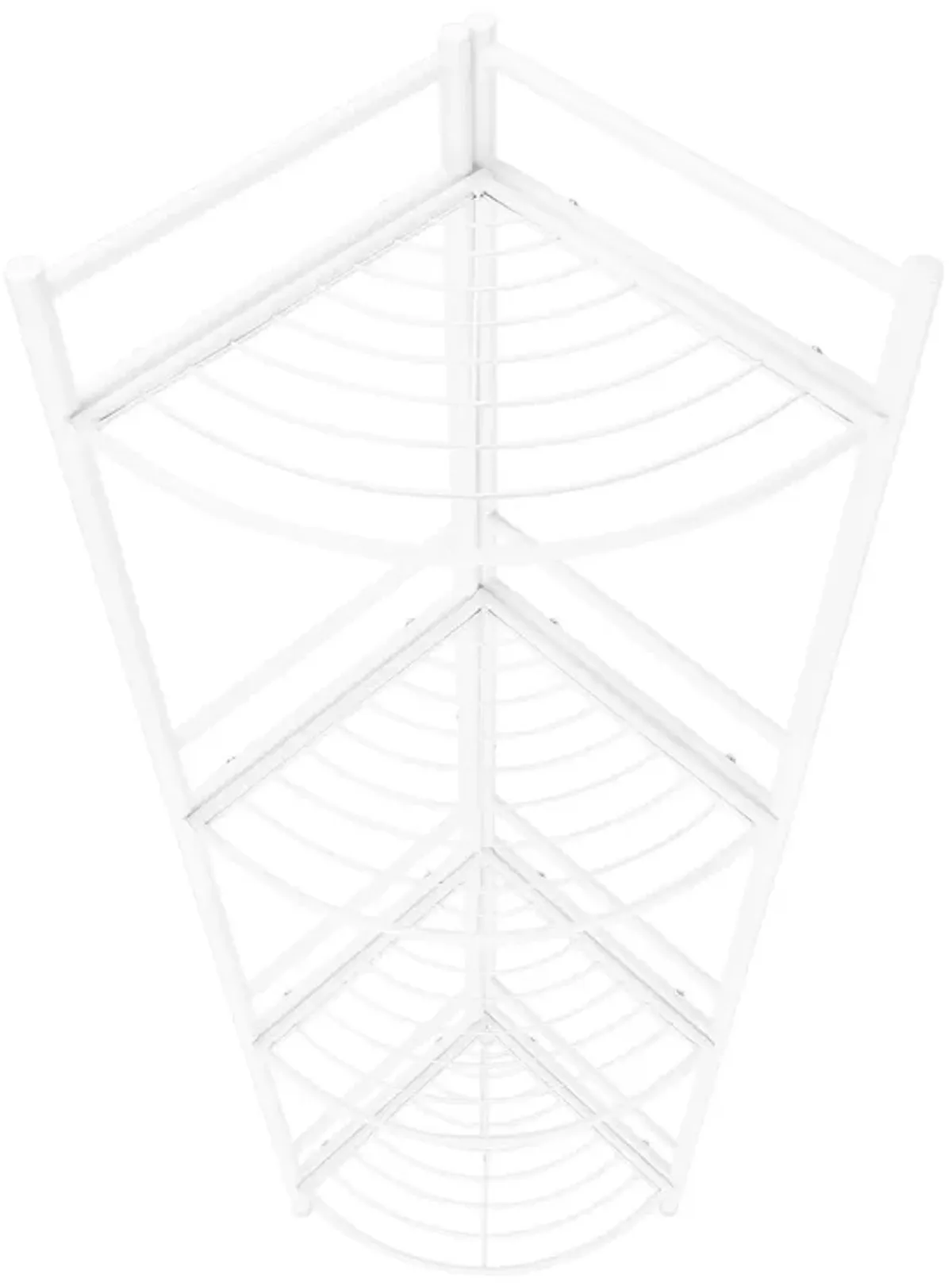 Monarch Specialties I 3626 Bookshelf, Bookcase, Etagere, Corner, 3 Tier, 58"H, Office, Bedroom, Metal, White, Contemporary, Modern