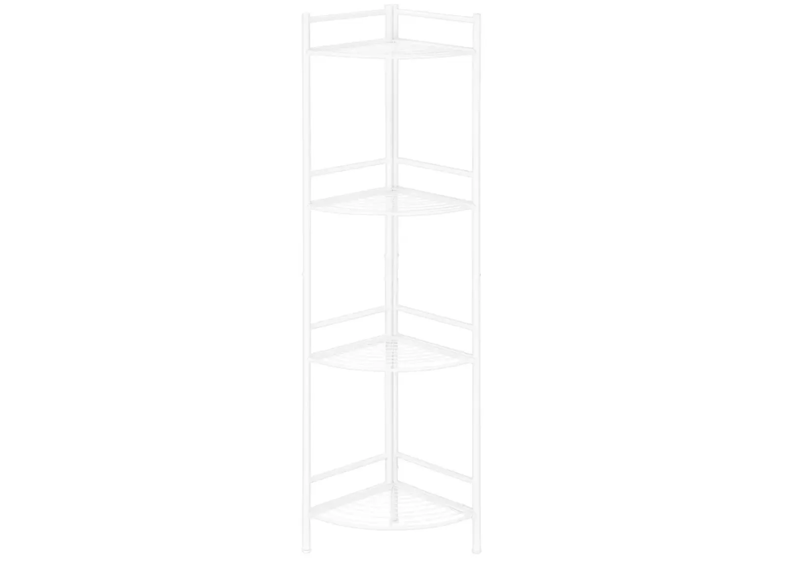 Monarch Specialties I 3626 Bookshelf, Bookcase, Etagere, Corner, 3 Tier, 58"H, Office, Bedroom, Metal, White, Contemporary, Modern