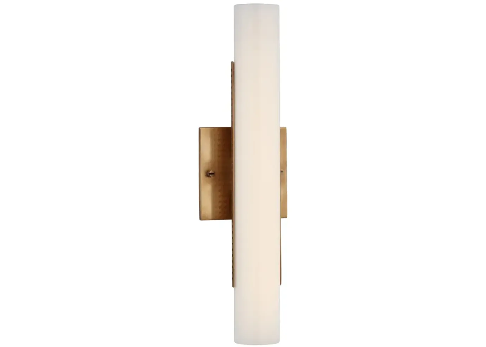 Precision 15" Bath Light in Antique-Burnished Brass with White Glass