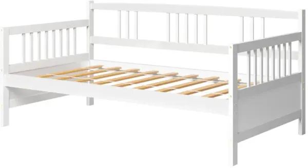 Twin Size Wooden Slats Daybed Bed with Rails