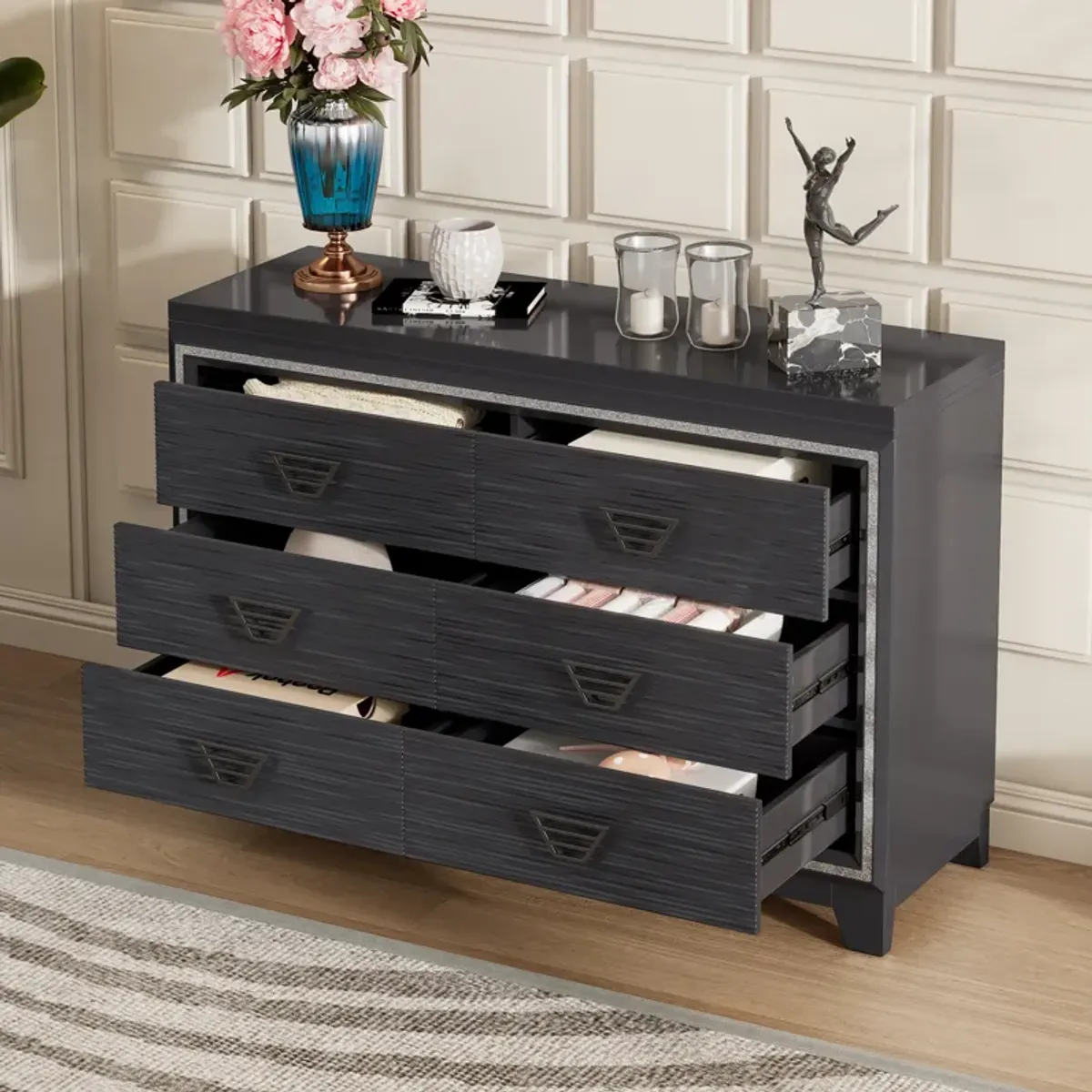 Merax Elegant Dresser Cabinet with 6 Drawers