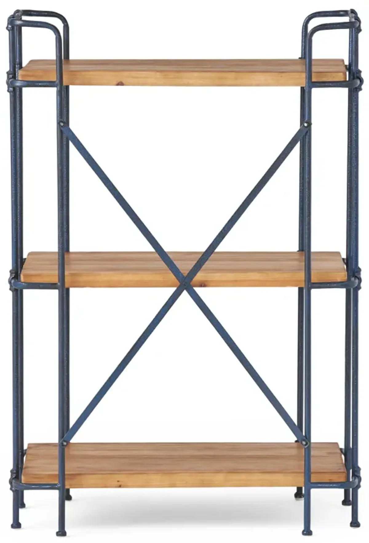 Industrial Etagere Bookcase Metal and Fir Wood