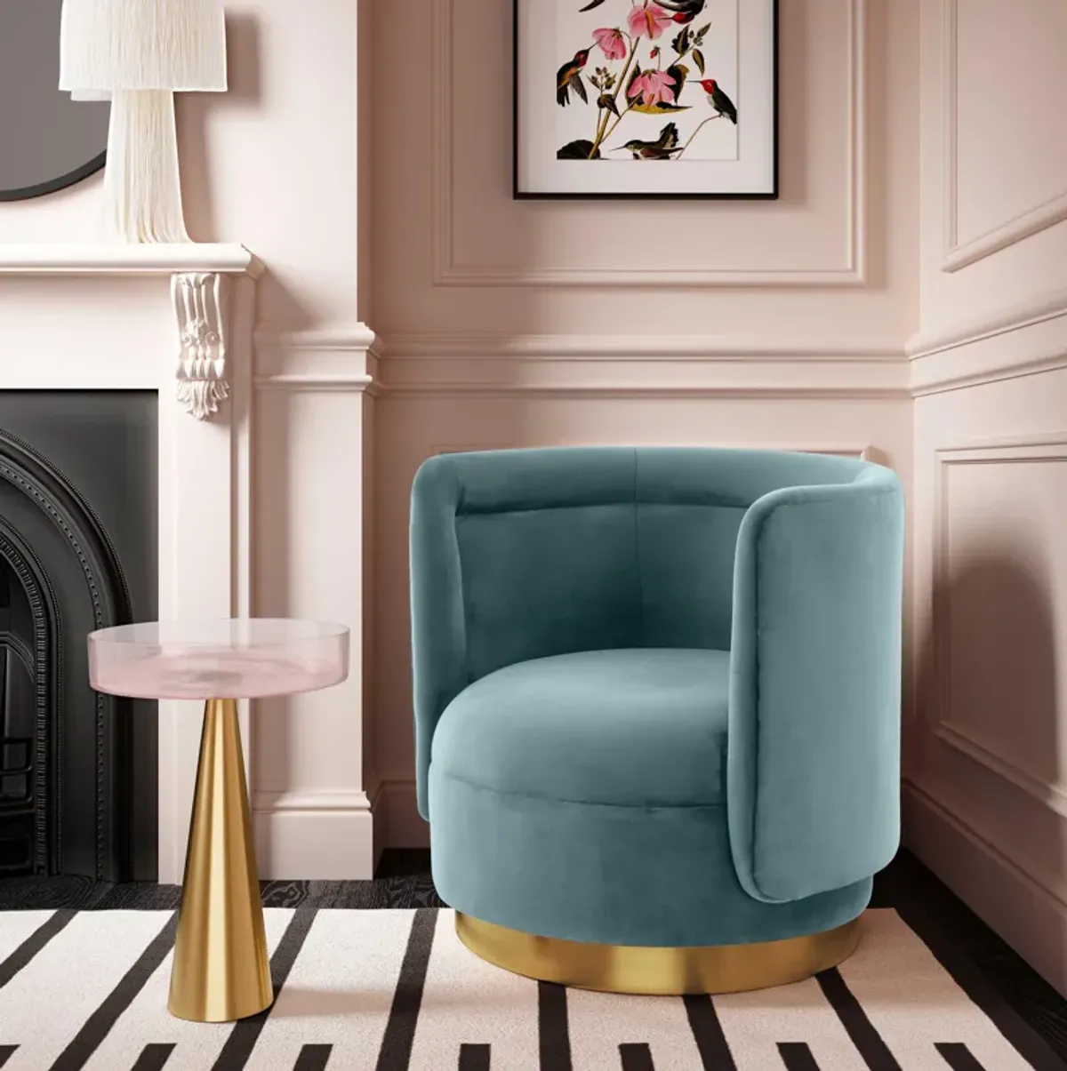 Remy Velvet Swivel Chair