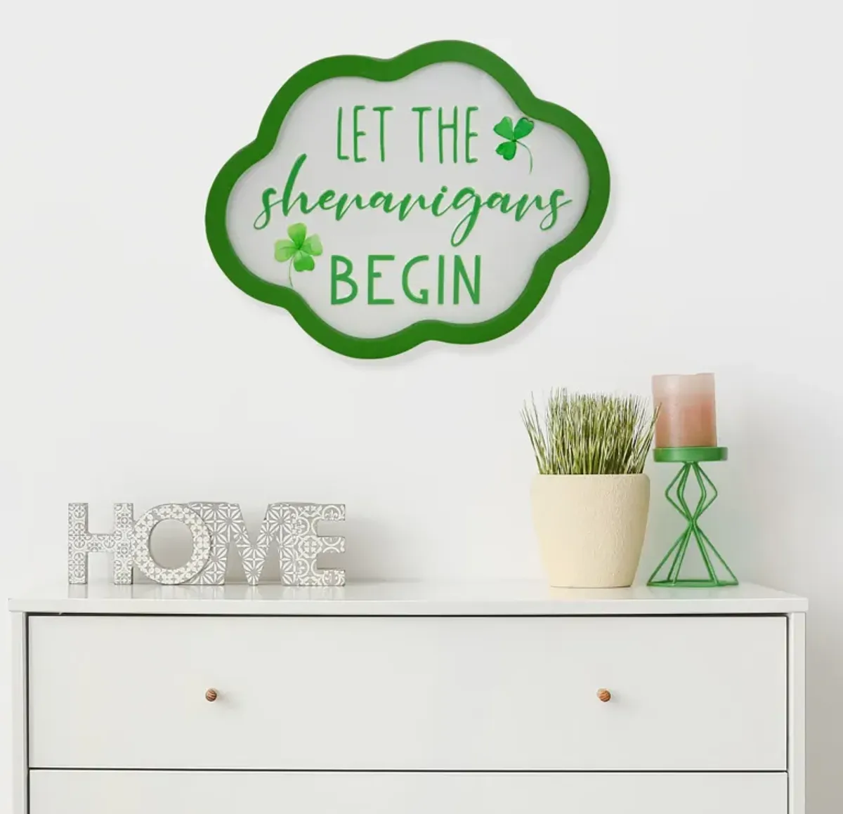 Let the Shenanigans Begin St. Patricks Day Framed Wall Sign - 14"
