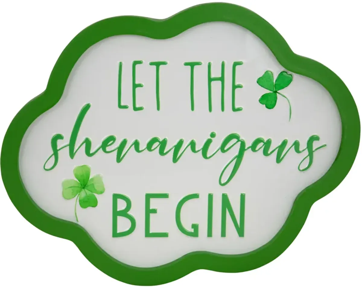 Let the Shenanigans Begin St. Patricks Day Framed Wall Sign - 14"