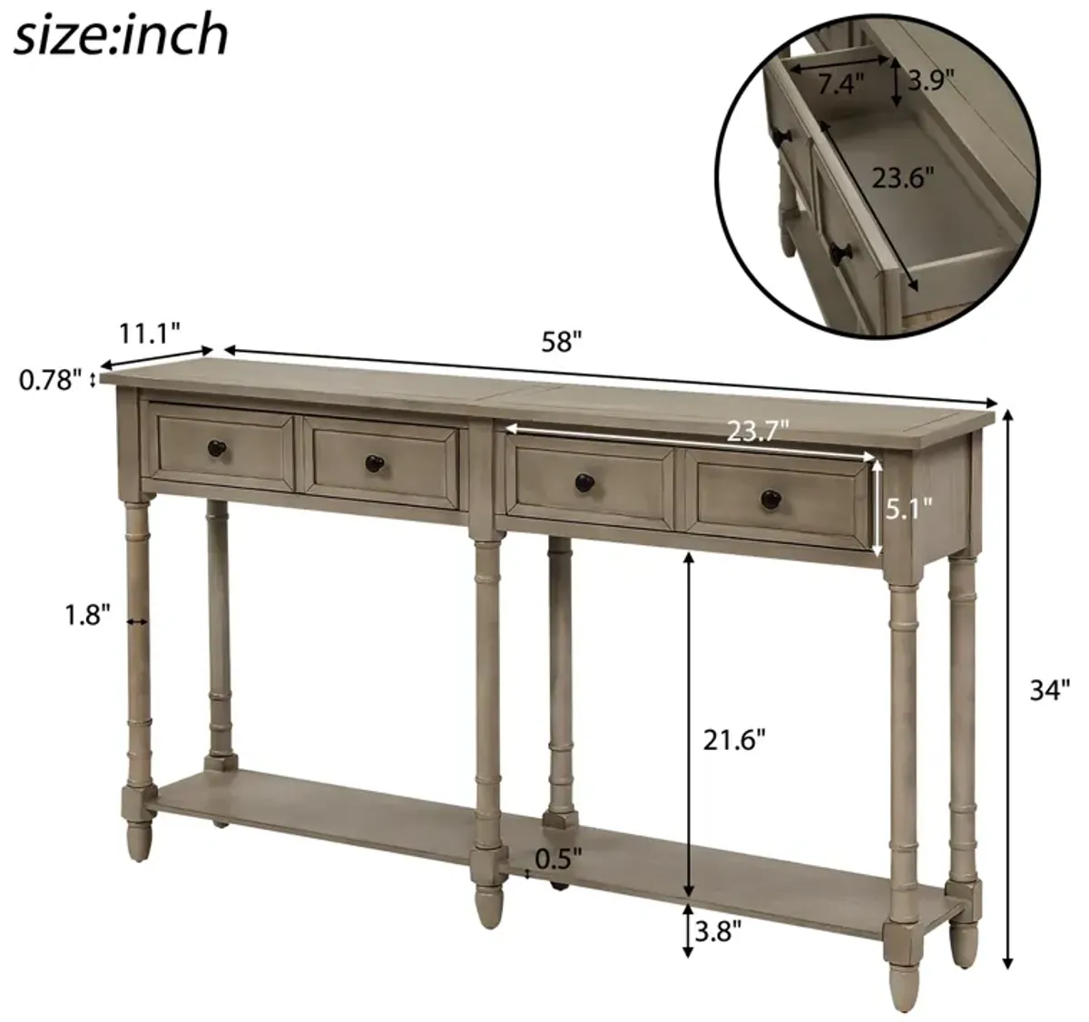 Merax Console Table Sofa Table