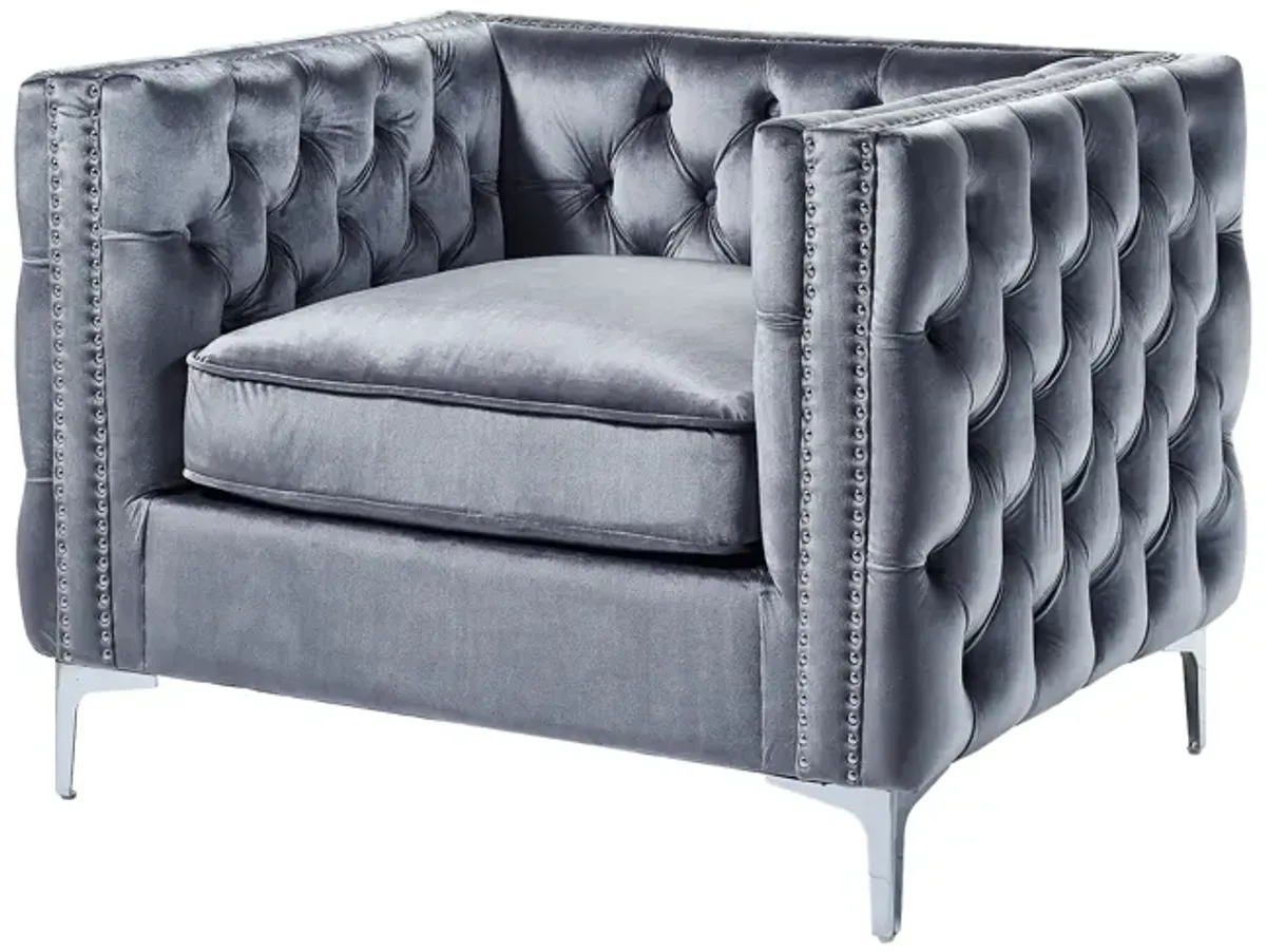 Inspired Home Clarinda Velvet Club Chair