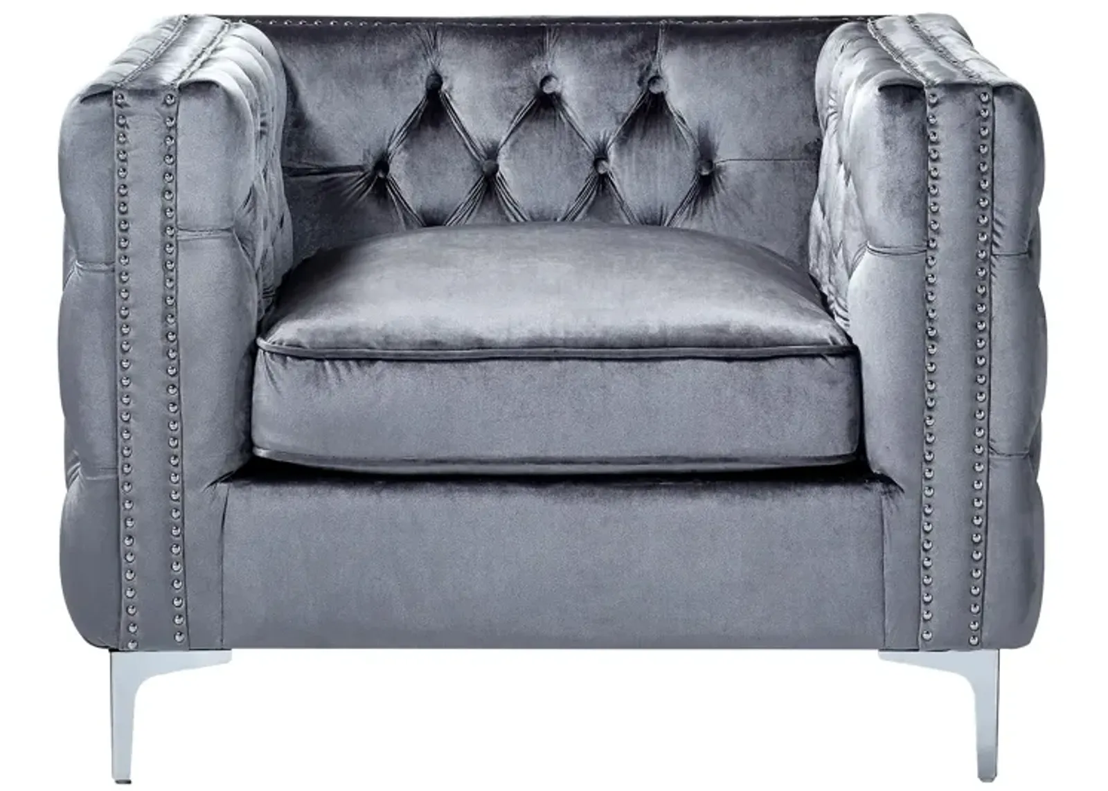 Inspired Home Clarinda Velvet Club Chair