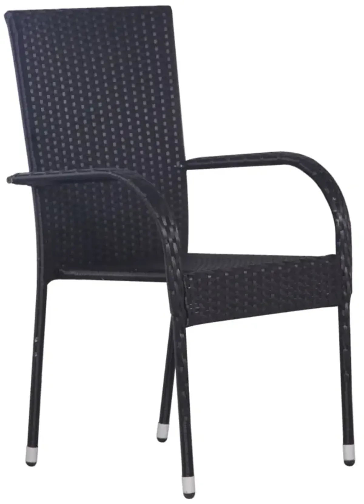 vidaXL Stackable Outdoor Chairs 2 pcs Poly Rattan Black