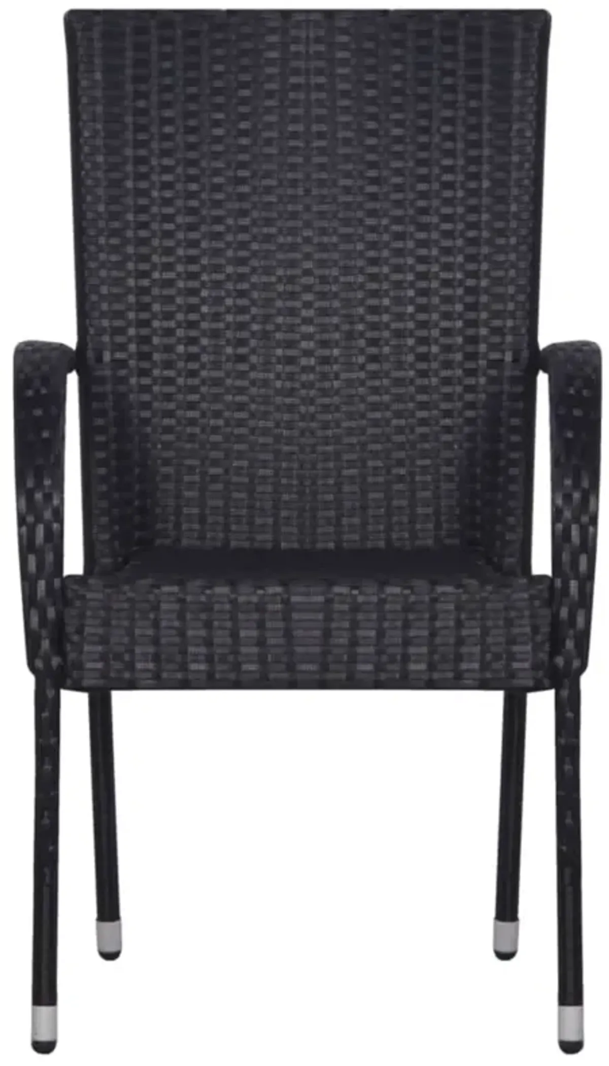 vidaXL Stackable Outdoor Chairs 2 pcs Poly Rattan Black