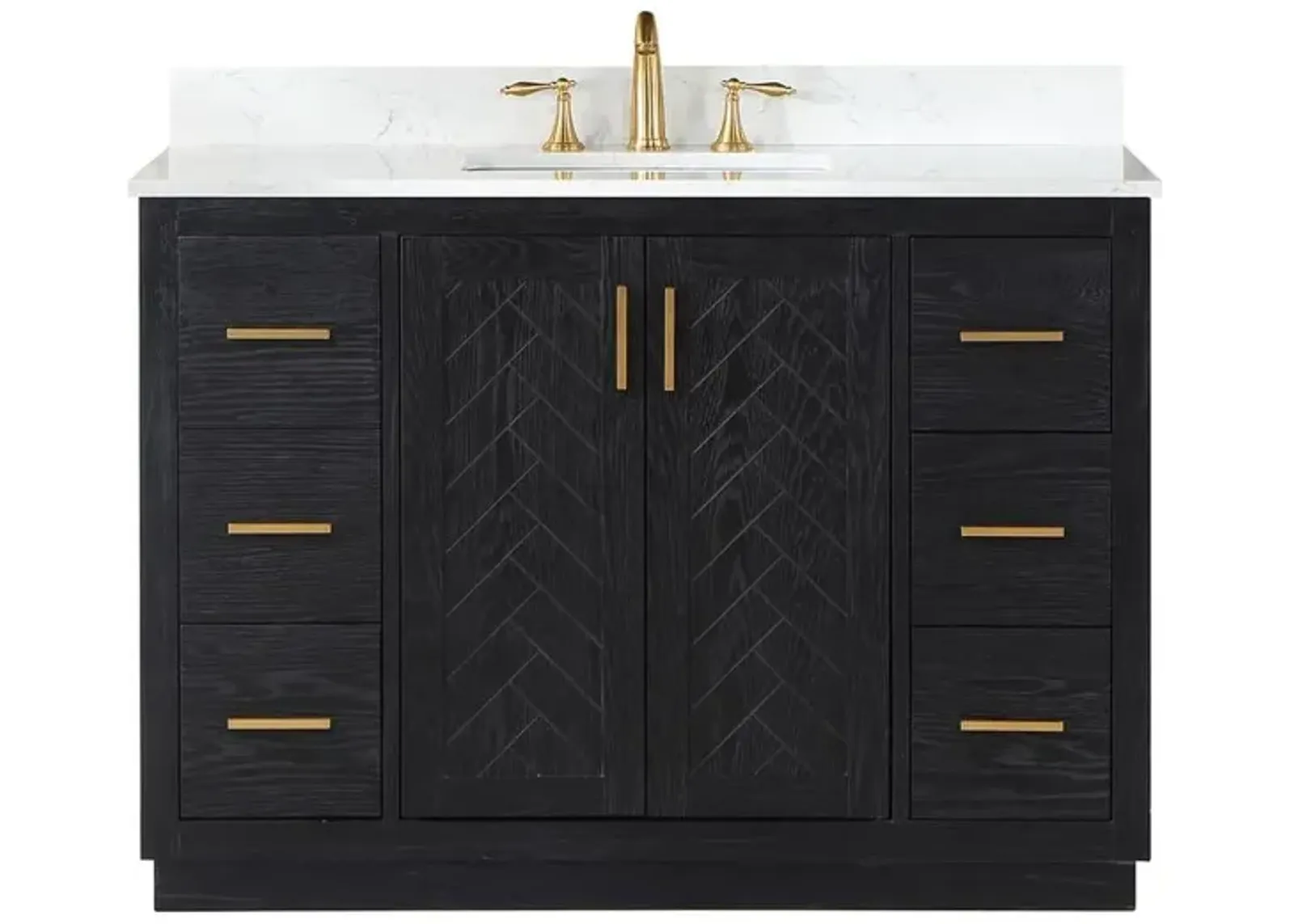 Altair 48 Single Bathroom Vanity Set in Black Oak without Mirror