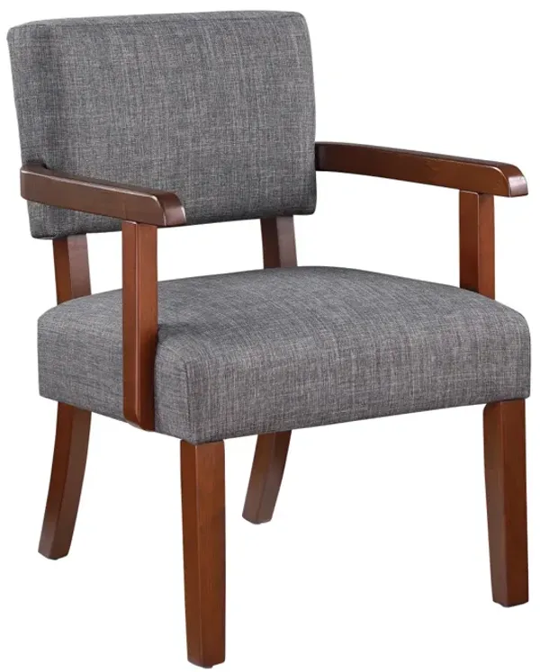 Set of 2 Fabric Accent Chairs with Round Wood Table