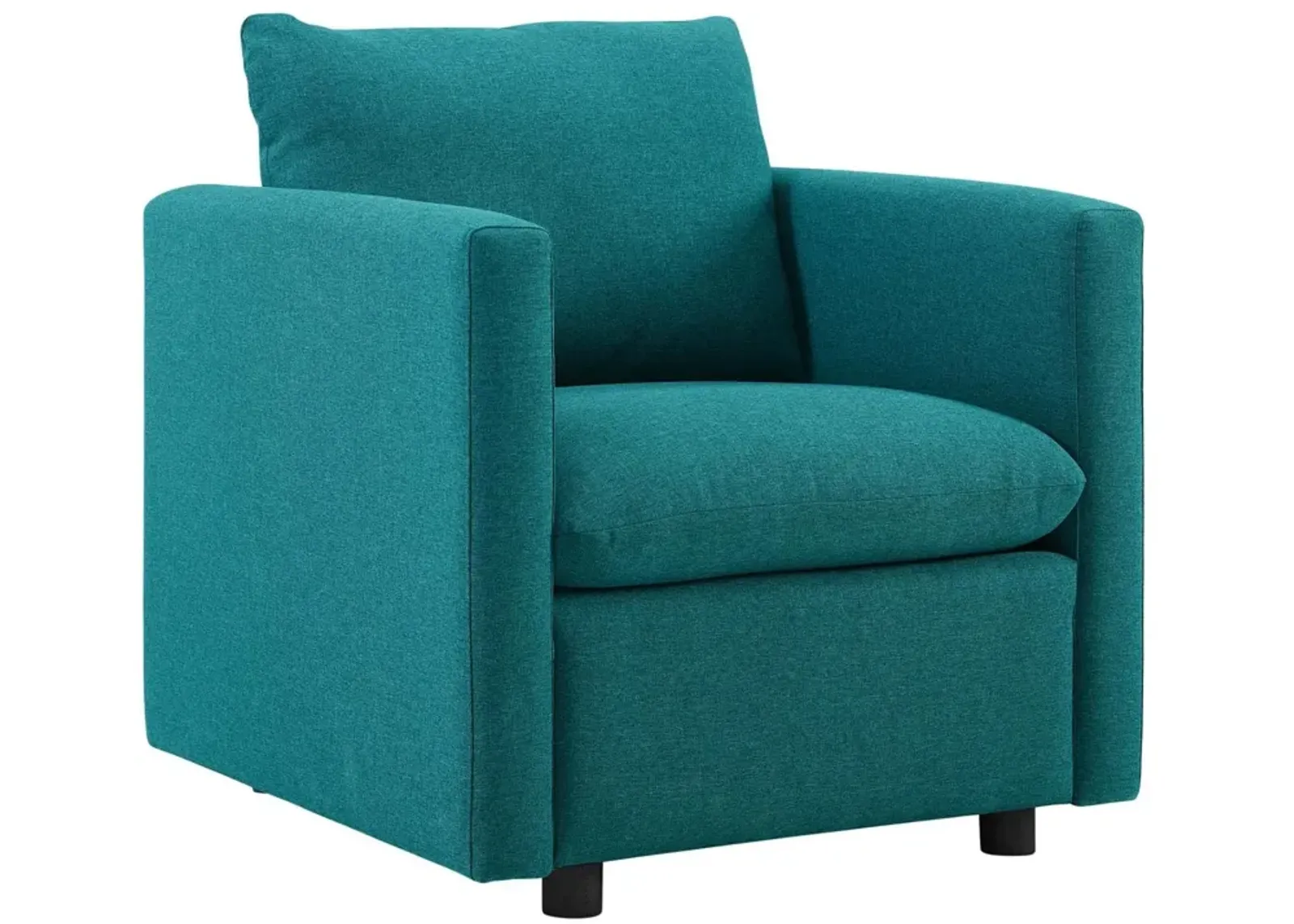 Modway Activate Contemporary Modern Fabric Upholstered Accent Lounge Armchair In Teal