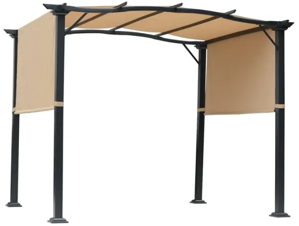 Versatile Outdoor Shade: 8x10 Retractable Pergola Canopy with Steel Frame