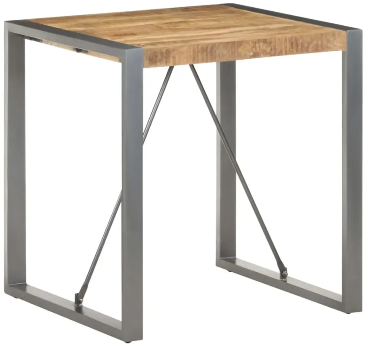 vidaXL Dining Table 23.6"x23.6"x29.5" Solid Rough Mango Wood