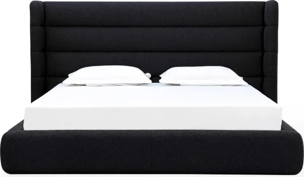 Frank Full-size Upholstered Wingback Platform Bed in Ember Boucle