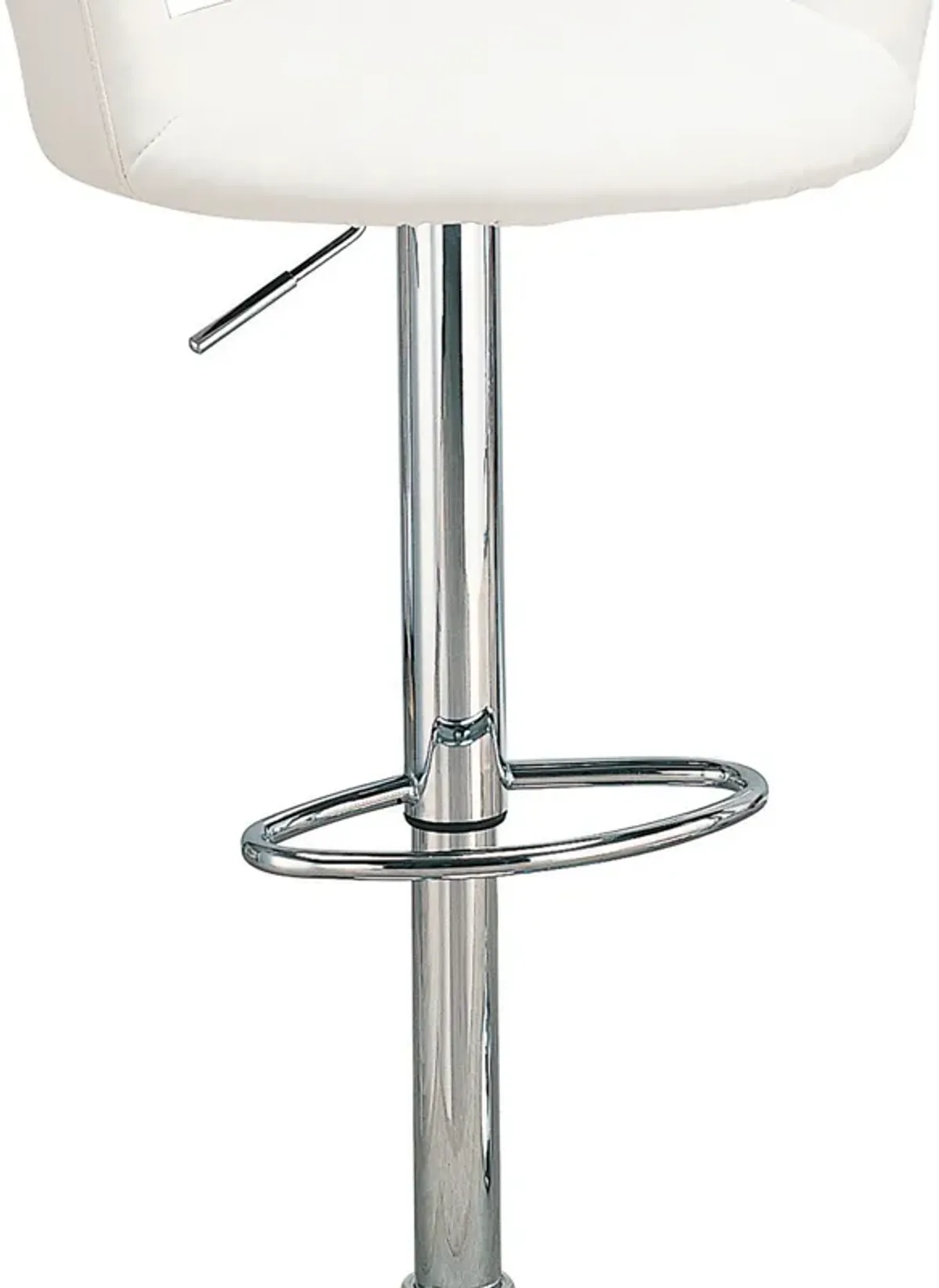 Contemporary Faux Leather Bar Stool, White-Benzara