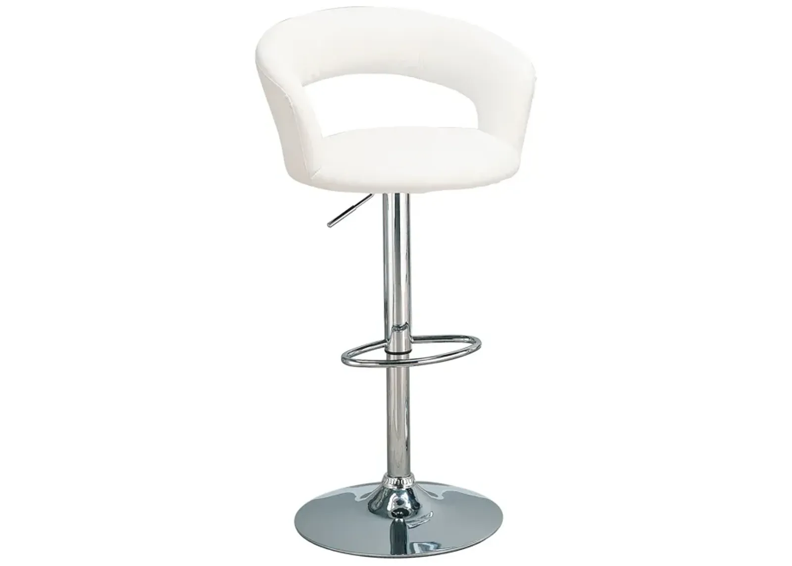 Contemporary Faux Leather Bar Stool, White-Benzara