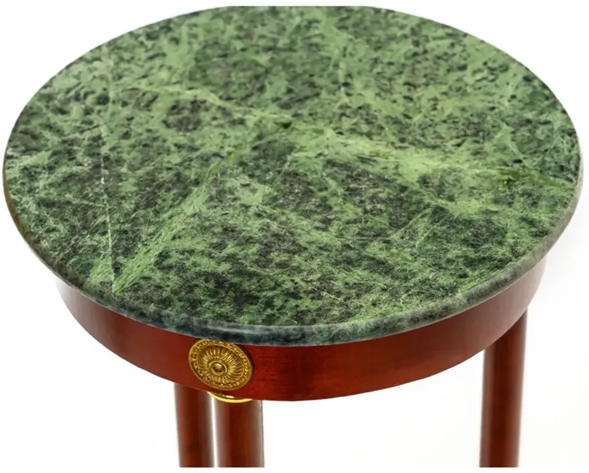 Legacy Decor Green Marble Round Plant Telephone Vase Stand New 28" High