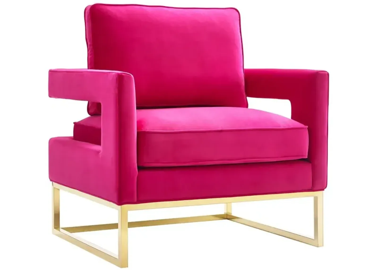 Belen Kox Luxe Pink Velvet Curved Chair, Belen Kox